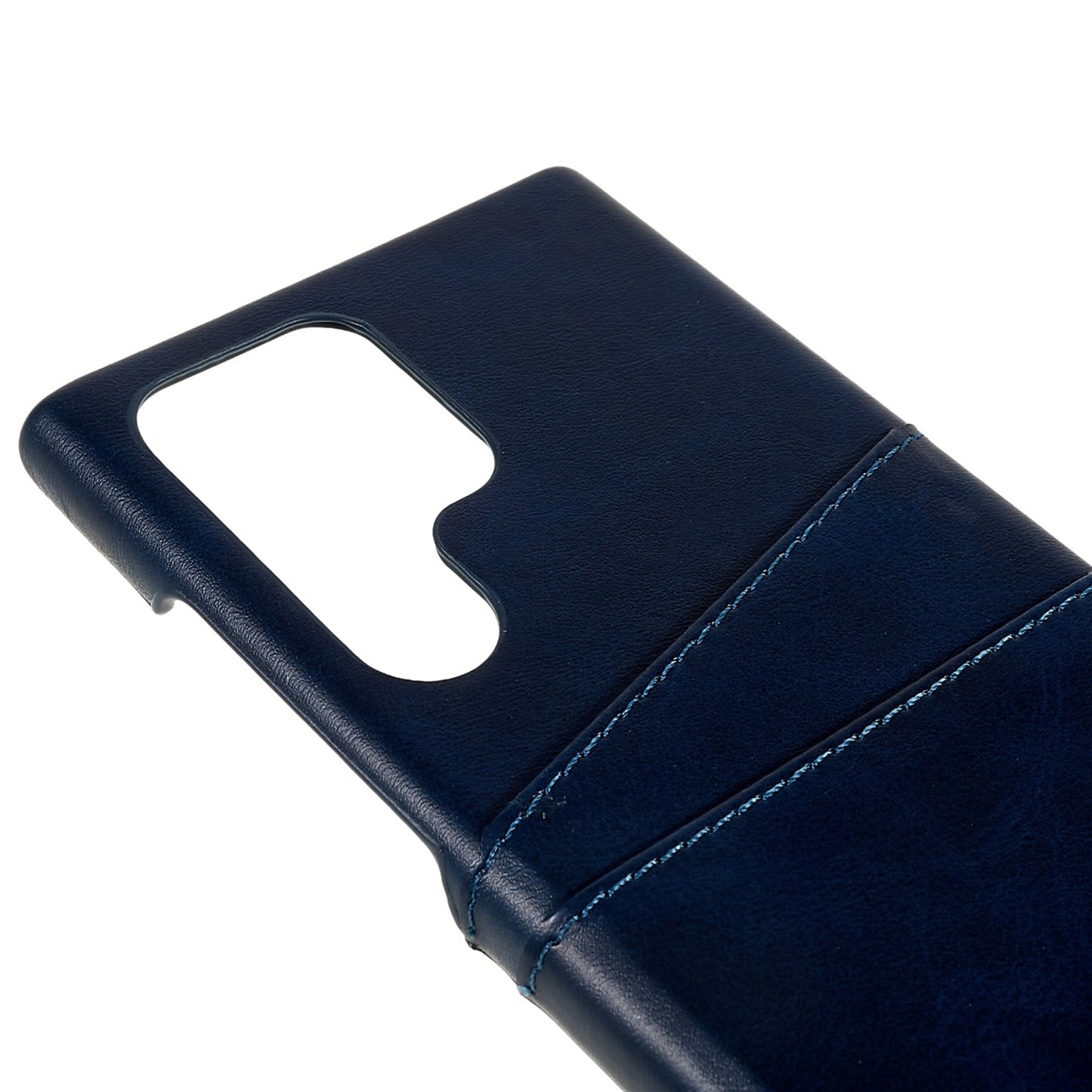 For Samsung Galaxy S24 Ultra Case 2 Card Slots PU+PC Phone Cover - Blue