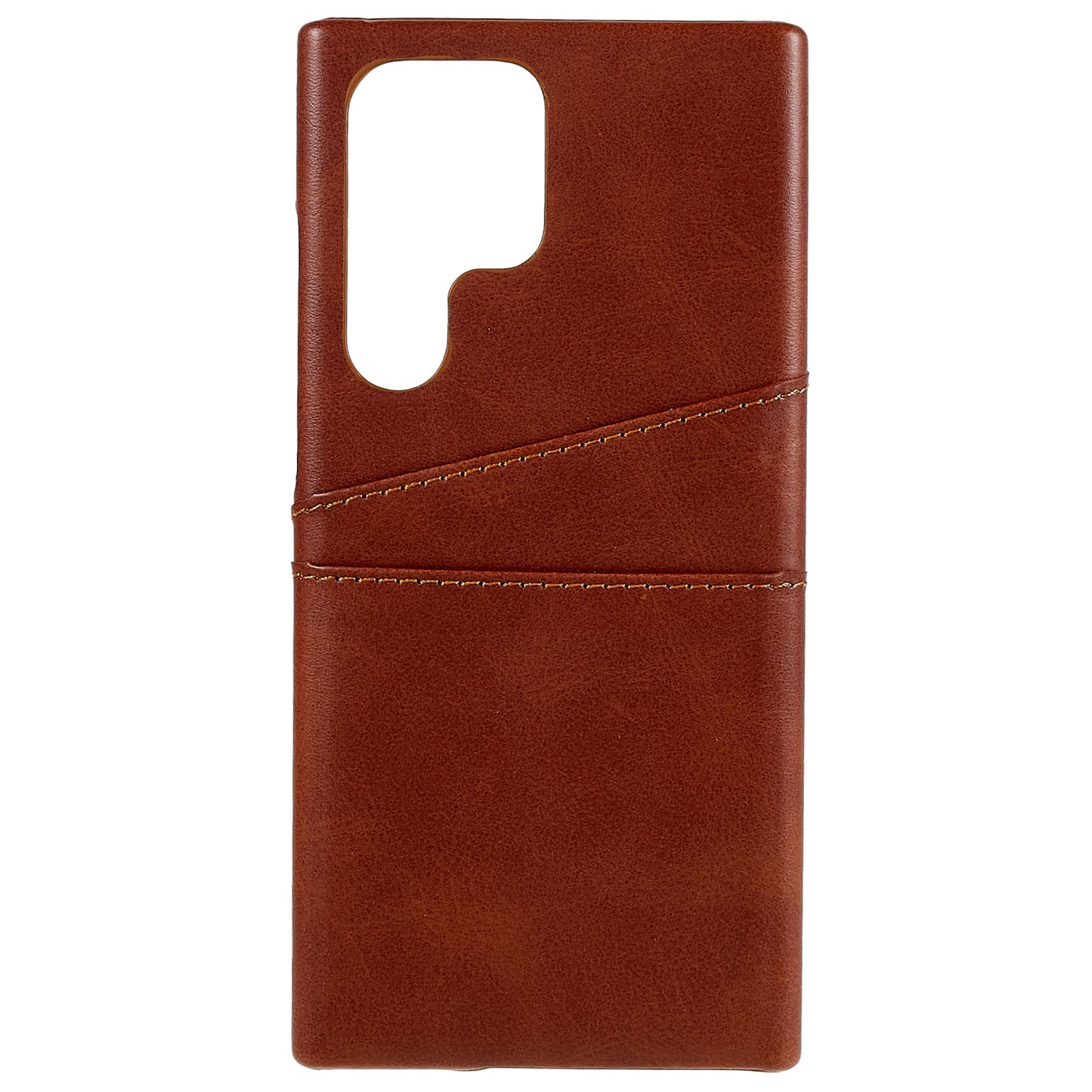 For Samsung Galaxy S24 Ultra Case 2 Card Slots PU+PC Phone Cover - Coffee