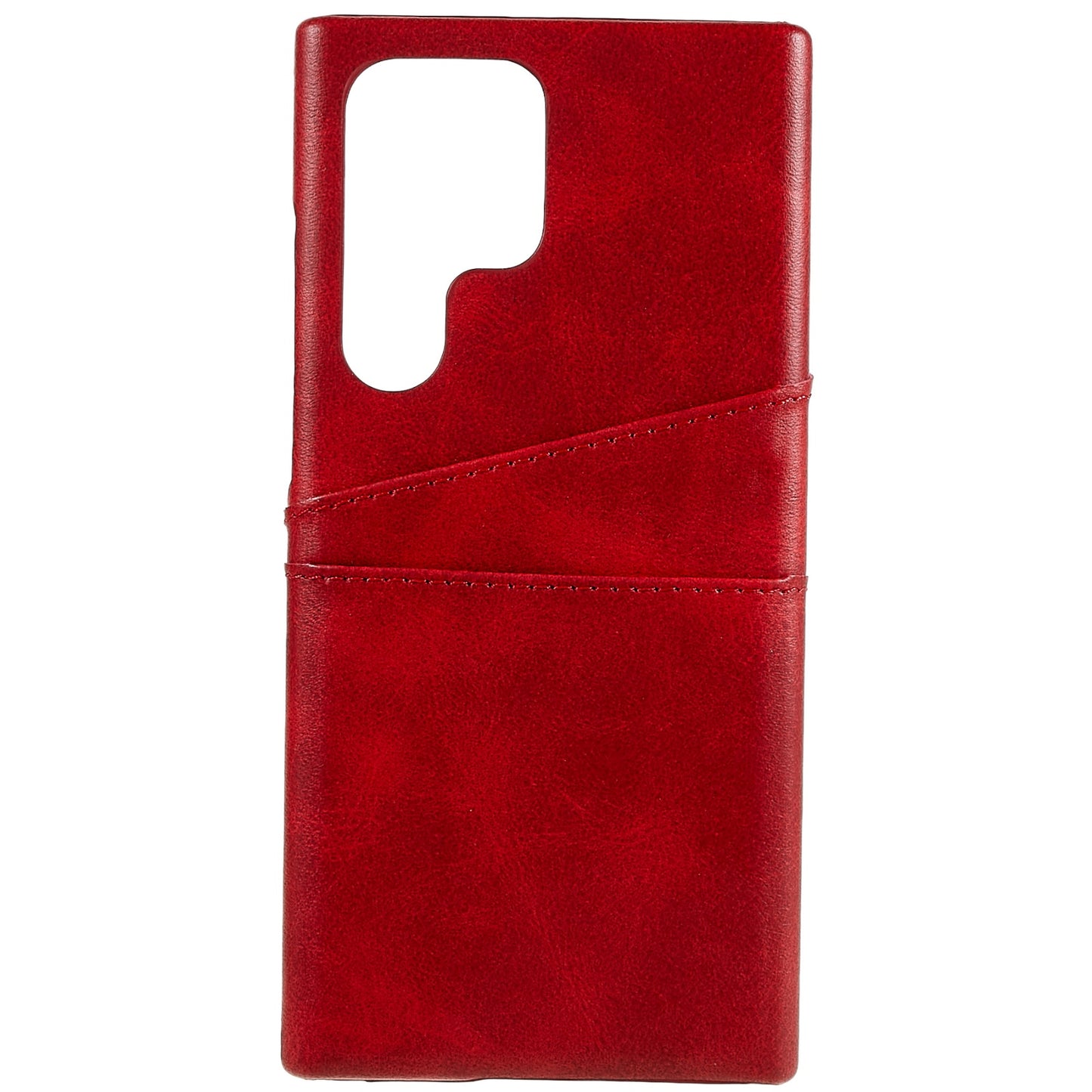 For Samsung Galaxy S24 Ultra Case 2 Card Slots PU+PC Phone Cover - Red