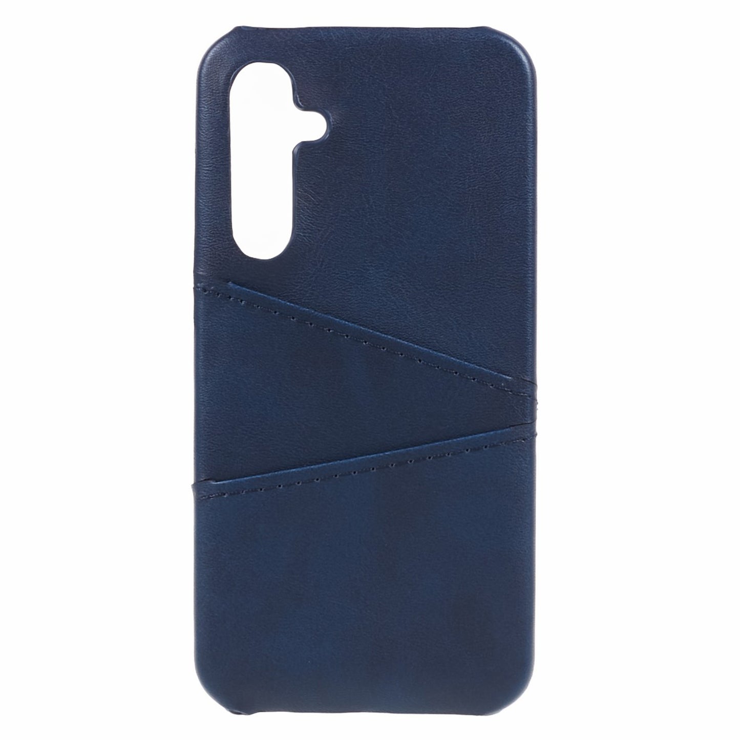 For Samsung Galaxy S24 Case Anti-Drop PU+PC Phone Cover with 2 Card Slots - Blue