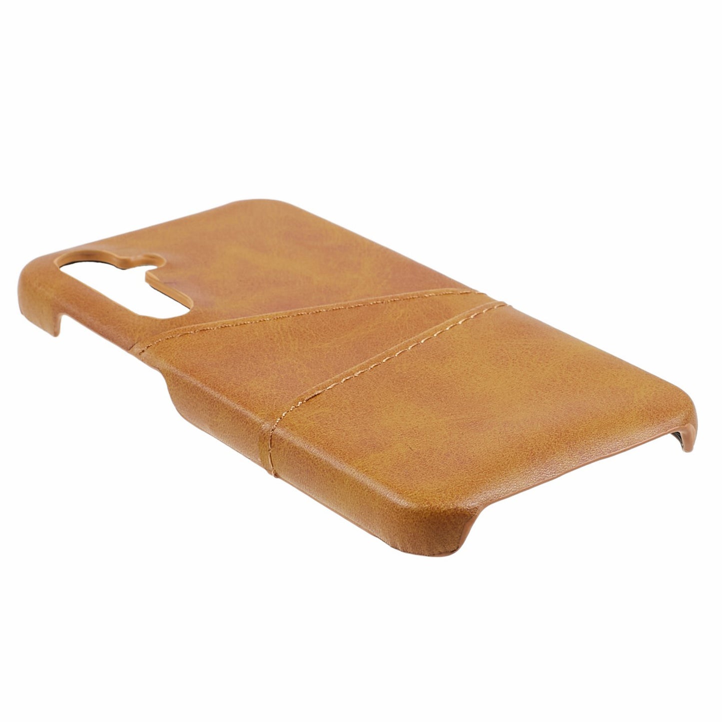 For Samsung Galaxy S24 Case Anti-Drop PU+PC Phone Cover with 2 Card Slots - Brown