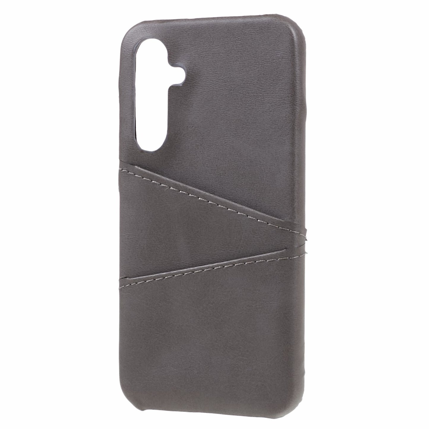 For Samsung Galaxy S24 Case Anti-Drop PU+PC Phone Cover with 2 Card Slots - Grey
