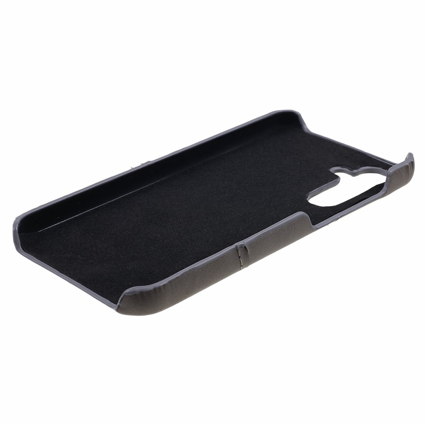 For Samsung Galaxy A35 5G Case Leather Coated PC Phone Cover with 2 Card Slots - Grey