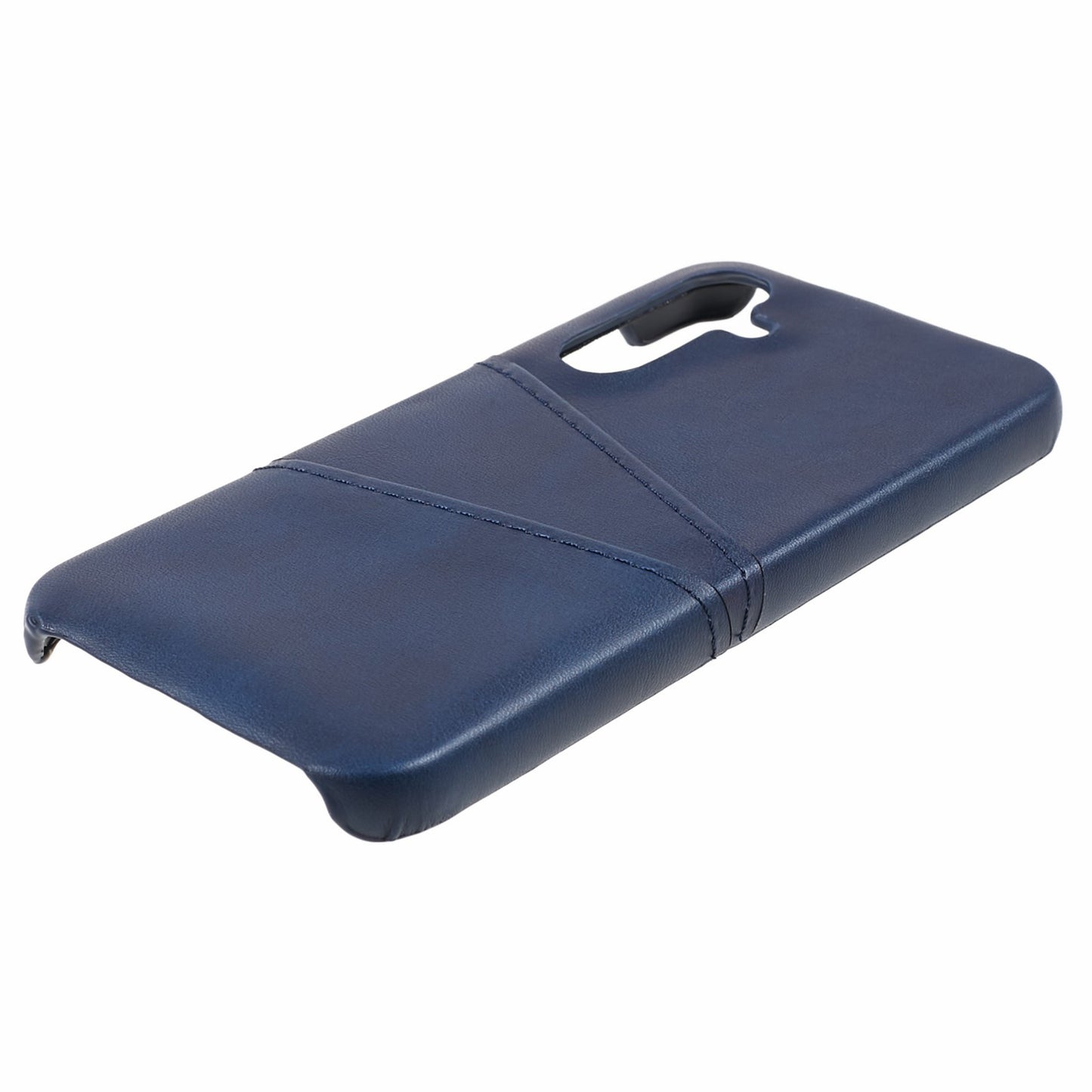 For Samsung Galaxy A15 5G Shockproof Case 2 Card Slots PU+PC Back Phone Cover - Blue