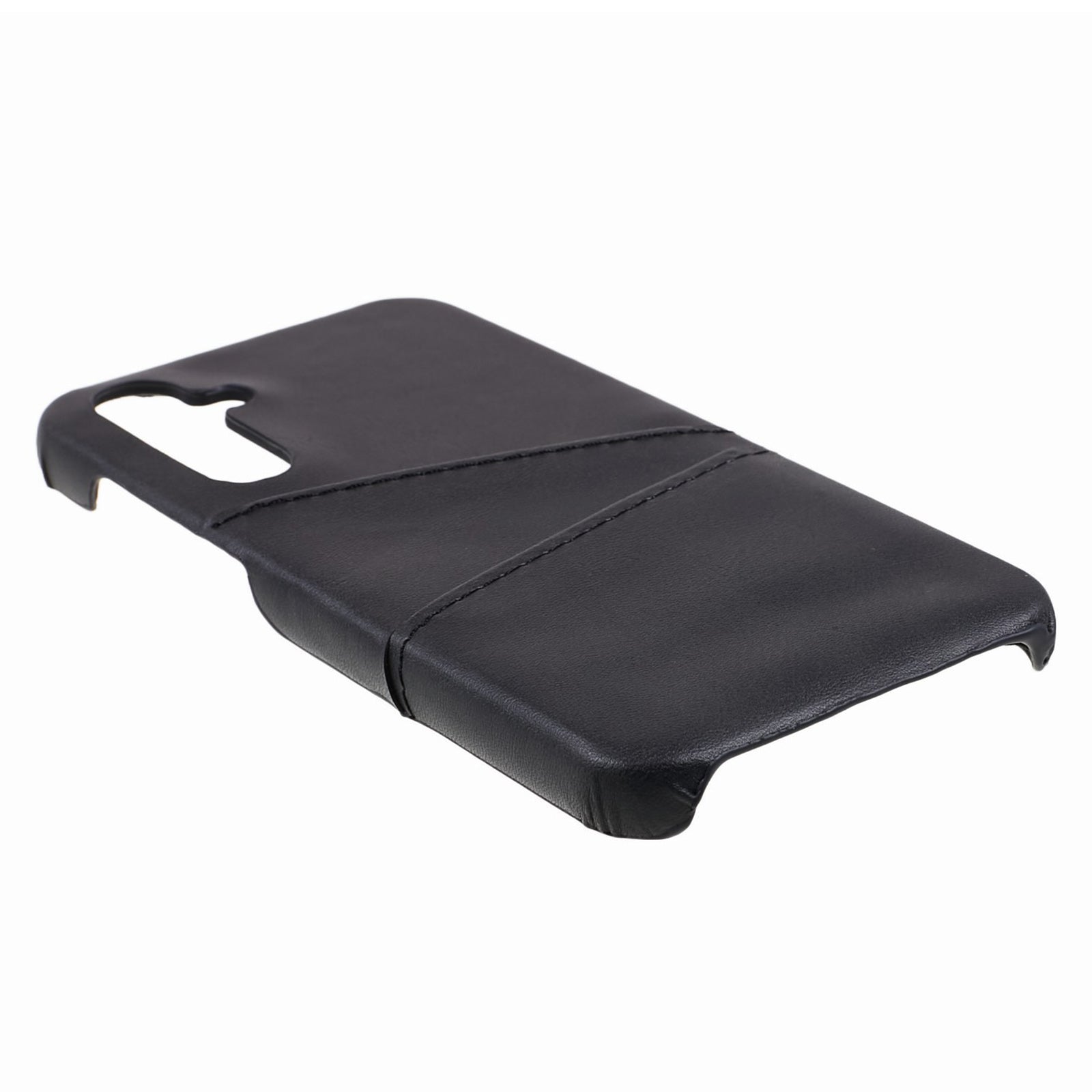 For Samsung Galaxy A15 5G Shockproof Case 2 Card Slots PU+PC Back Phone Cover - Black