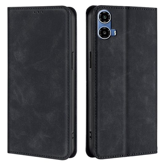 For Motorola Moto G34 5G Case Leather Phone Cover with Card Slots Mobile Accessories Supplier - Black