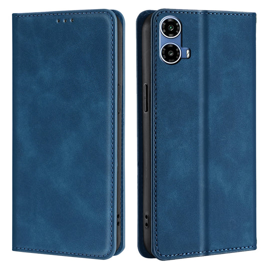 For Motorola Moto G34 5G Case Leather Phone Cover with Card Slots Mobile Accessories Supplier - Blue