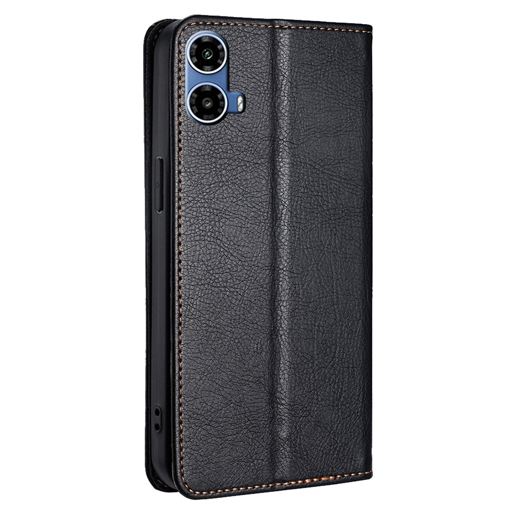 For Motorola Moto G34 5G Leather Case Wallet Cover Mobile Accessories Supplier - Black