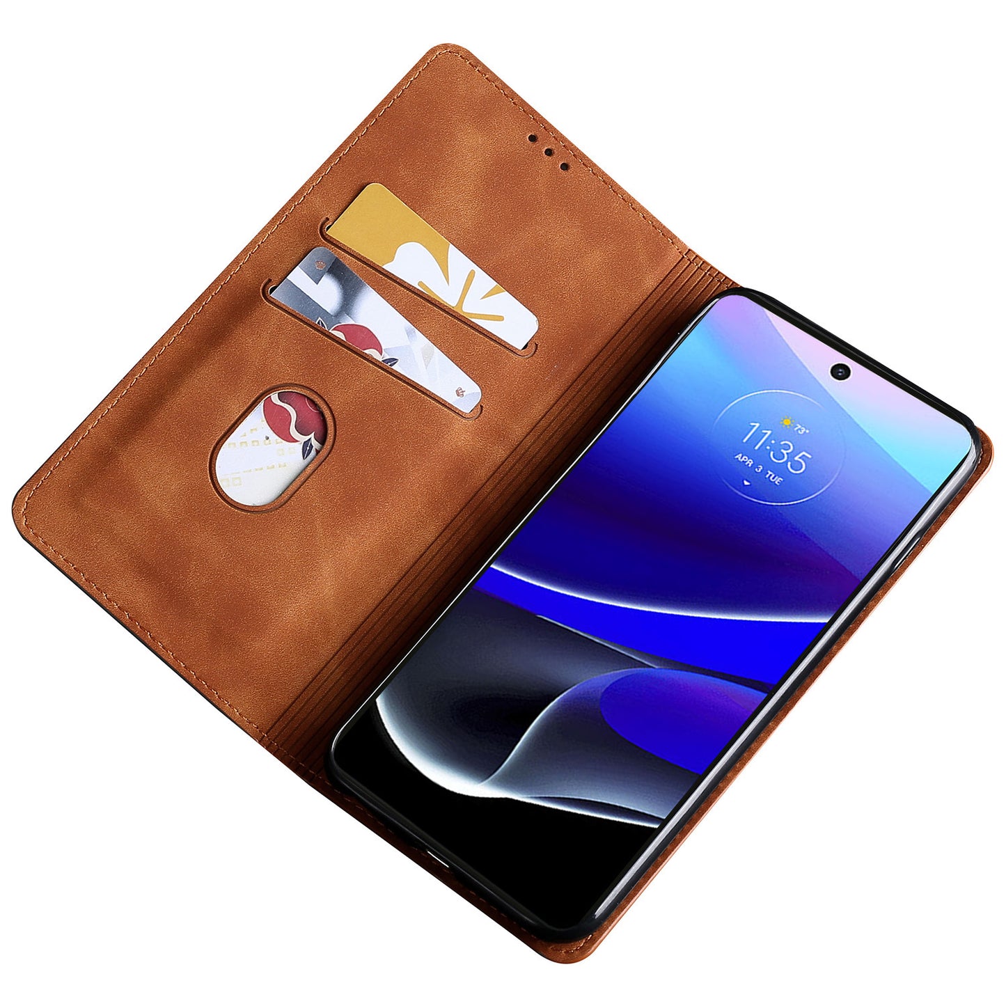 For Motorola Moto G24 4G / G04 4G Case Leather Phone Cover Mobile Accessories Wholesale - Light Brown