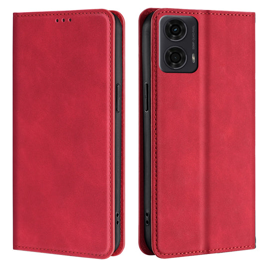 For Motorola Moto G24 4G / G04 4G Case Leather Phone Cover Mobile Accessories Wholesale - Red