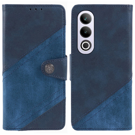 For OnePlus Ace 3V 5G Case Splicing Design PU Leather Wallet Anti-Drop Phone Cover - Blue