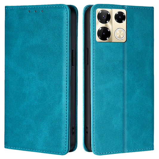 For Transsion Infinix Note 40 Pro 5G Case Magnetic Calf Textured Leather Phone Cover - Baby Blue