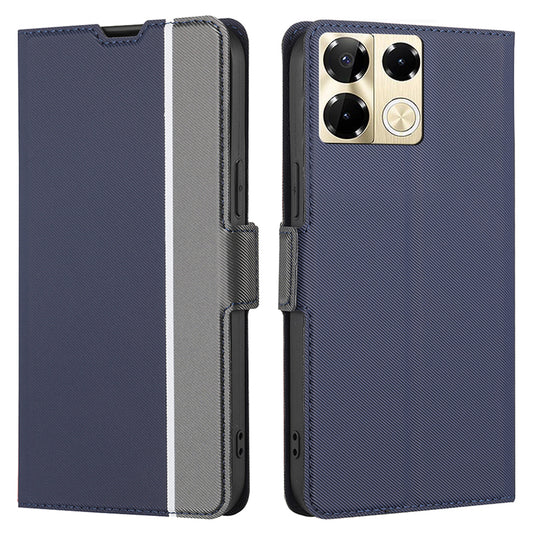 For Transsion Infinix Note 40 Pro 5G Case Twill Texture Leather Card Holders Smart Phone Cover - Blue