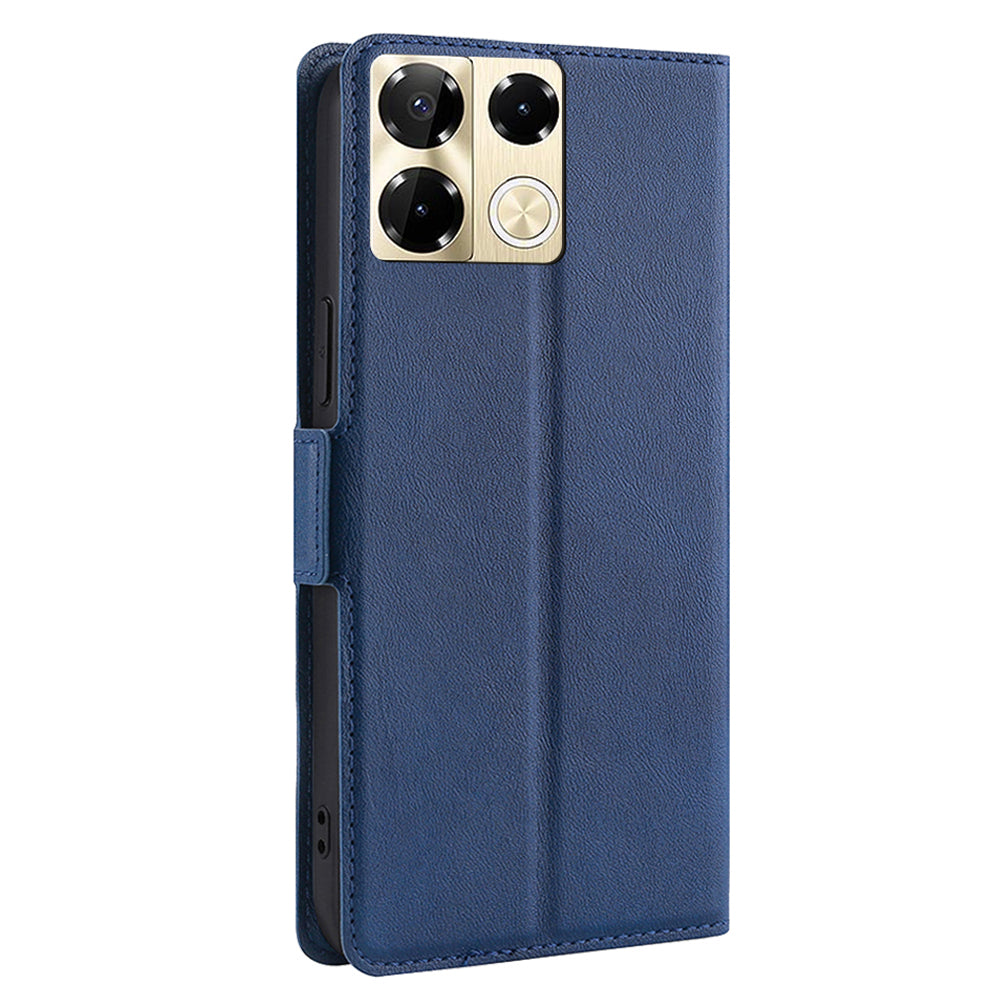 For Transsion Infinix Note 40 Pro 5G Leather Case Card Slots Phone Stand Cover - Blue