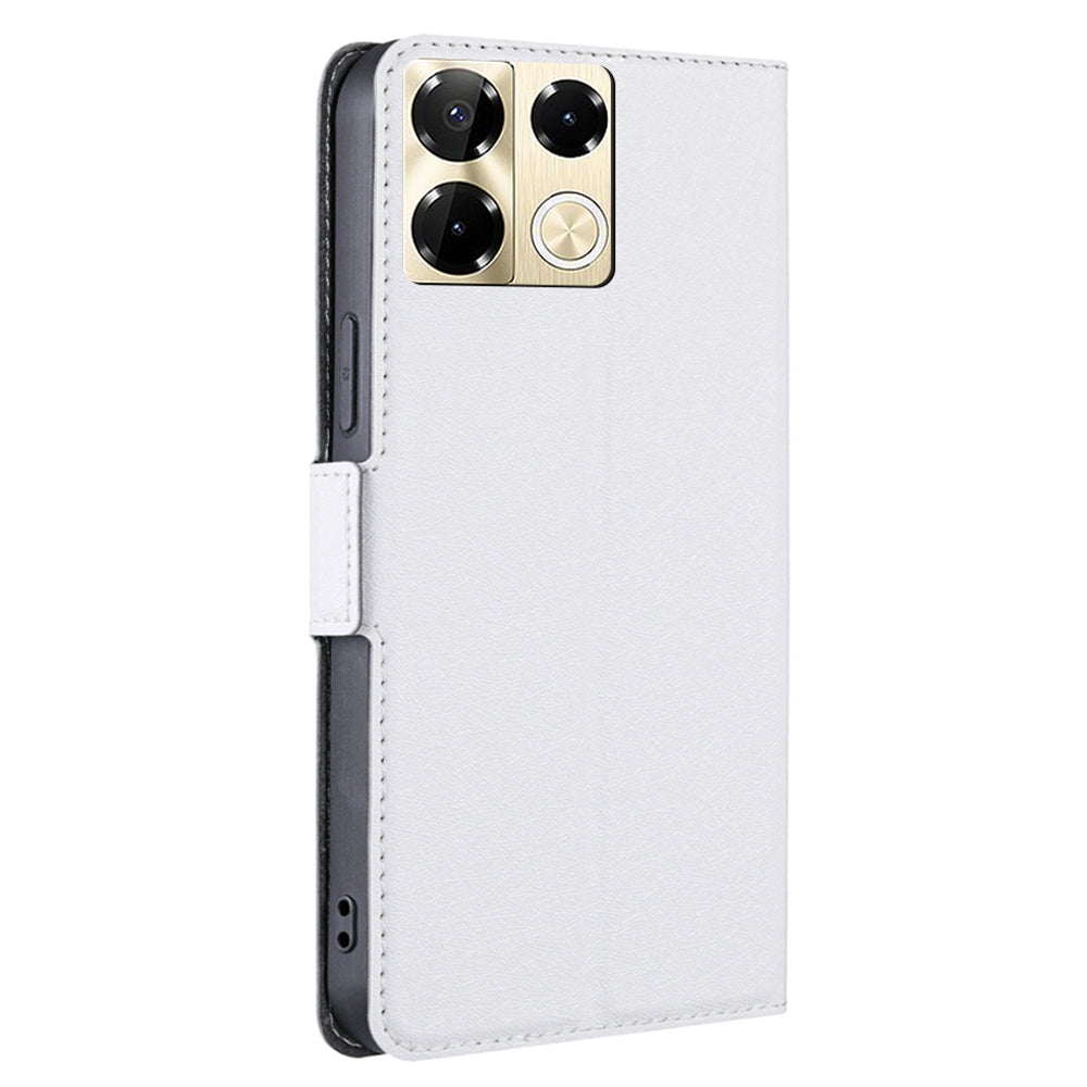 For Transsion Infinix Note 40 Pro 5G Leather Case Card Slots Phone Stand Cover - White