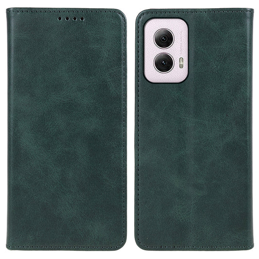 For Motorola Moto G Power (2024) Leather Case Magnetic Auto Closing PU Wallet Cover - Green