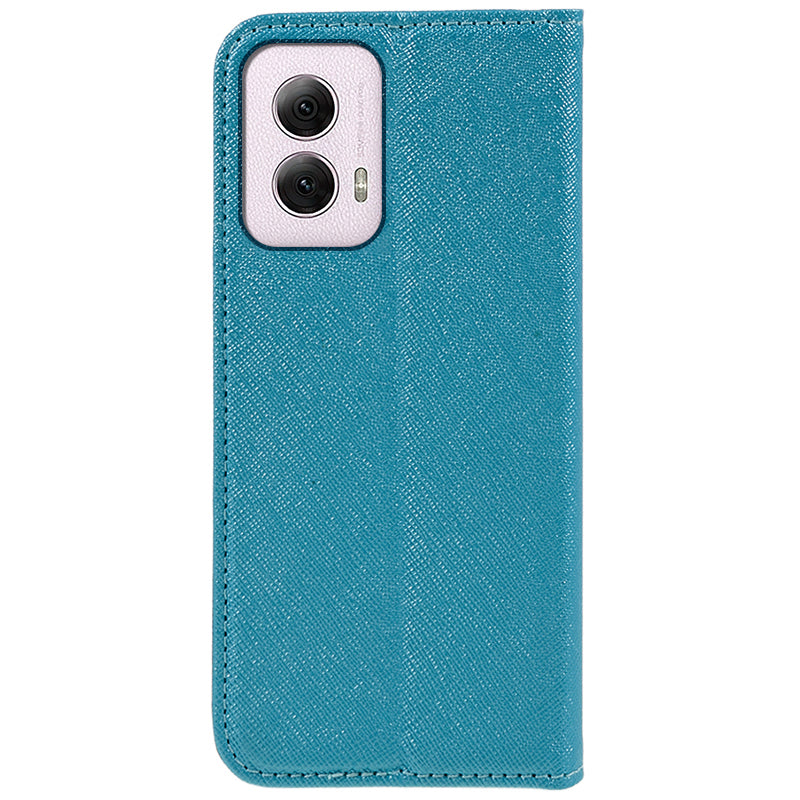 For Motorola Moto G Power (2024) Phone Case Cross Texture Leather Cover Cell Phone Accessory Wholesale - Sky Blue