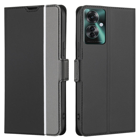 For Oppo Reno11 F 5G / F25 Pro 5G Case Twill Texture Leather Card Holders Smart Phone Coverlack - Black