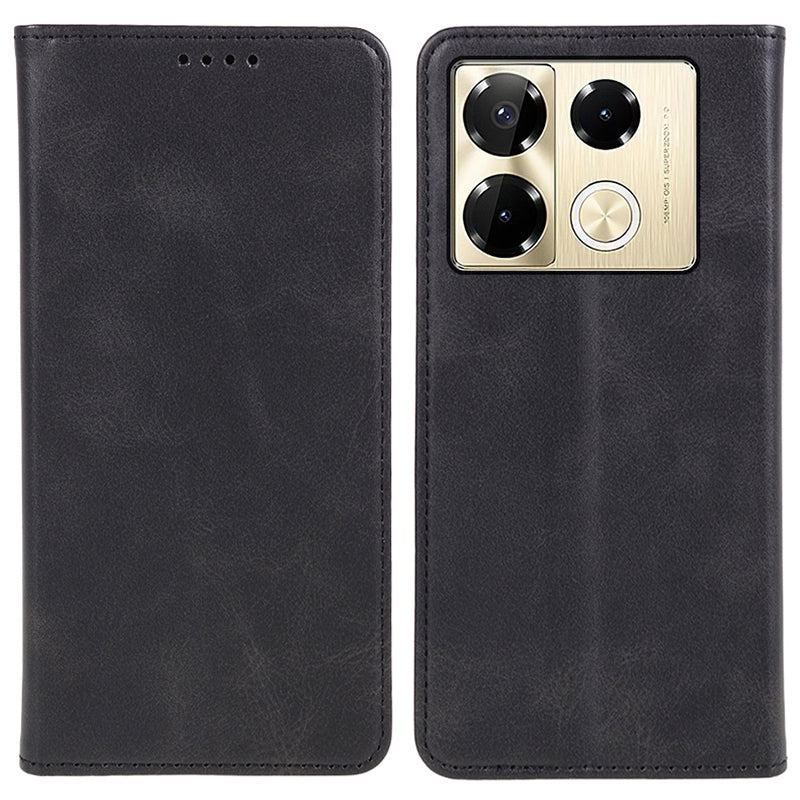 For Transsion Infinix Note 40 Pro 4G / 5G / Infinix Note 40 Pro+ Case Magnetic Flip Leather Phone Cover - Black