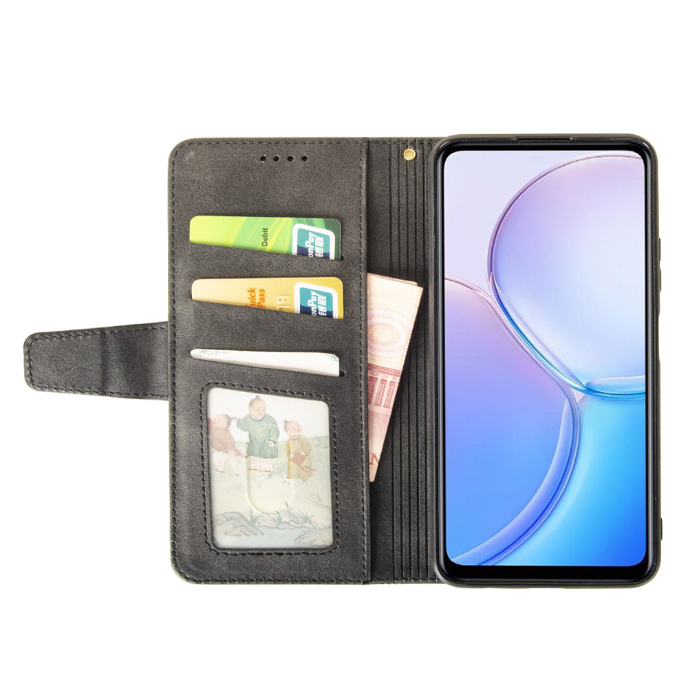 IDEWEI For vivo Y03 Leather Case Calf Texture Wallet Phone Cover Mobile Accessories Wholesale - Grey