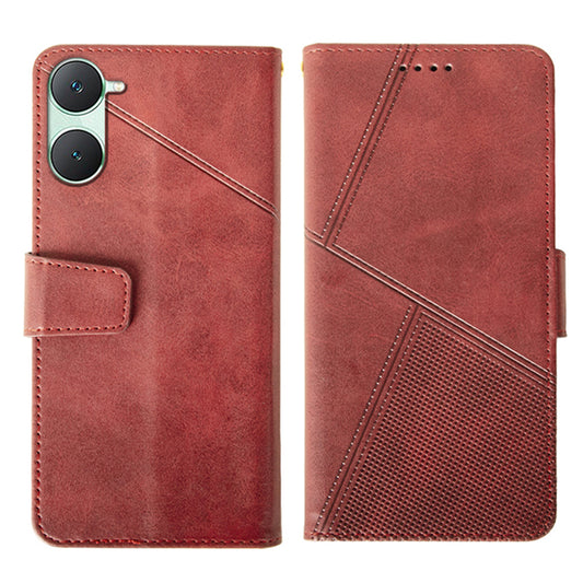 IDEWEI For vivo Y03 Leather Case Calf Texture Wallet Phone Cover Mobile Accessories Wholesale - Red