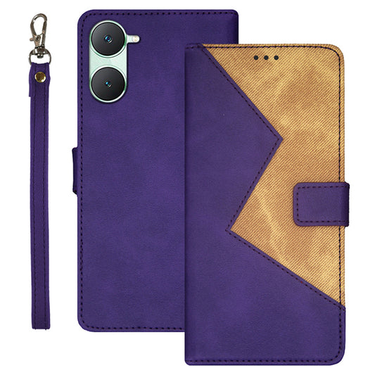 IDEWEI For vivo Y03 Case Anti-scratch PU Leather+TPU Phone Cover with 3 Card Slots - Purple
