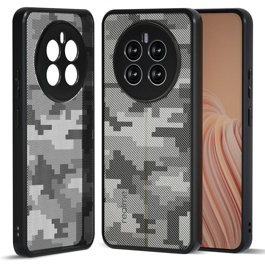 IBMRS For Realme 12+ 5G Case Drop-resistant TPU+PC Cell Phone Shell - Grid Camouflage