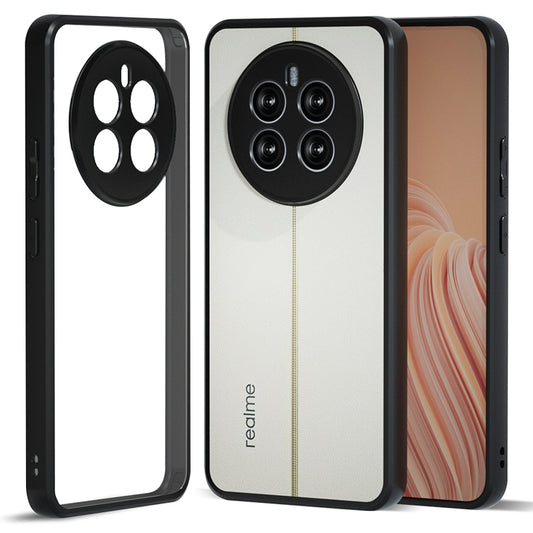 IBMRS For Realme 12+ 5G Case Drop-resistant TPU+PC Cell Phone Shell - Transparent Black