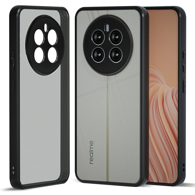 IBMRS For Realme 12+ 5G Case Drop-resistant TPU+PC Cell Phone Shell - Matte Black
