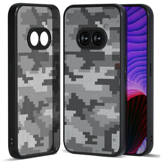 IBMRS For Nothing Phone (2a) Shockproof Case TPU+PC Phone Cover with Precise Lens Cutout - Grid Camouflage