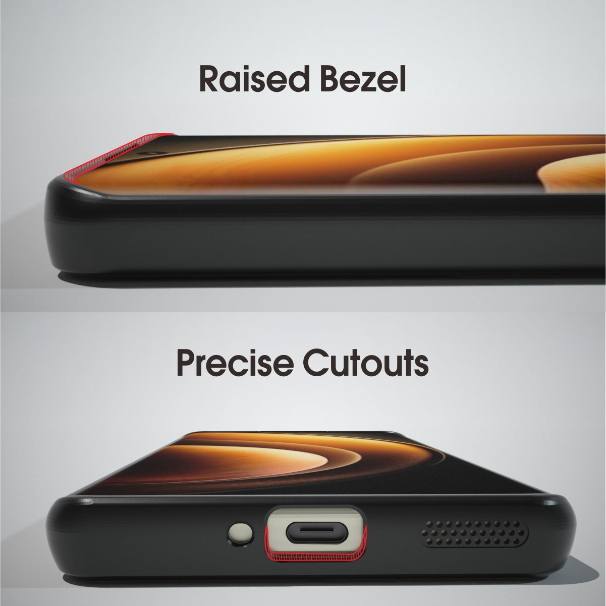 IBMRS For Realme 12 Pro 5G / 12 Pro+ 5G Case TPU+PC Cover Phone Accessories Distributors - Transparent Black