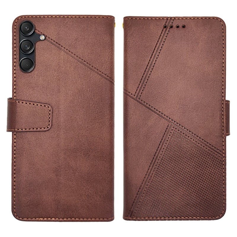 IDEWEI For Samsung Galaxy M55 5G Case Calf Texture Leather Phone Shell Mobile Accessories Wholesale - Brown