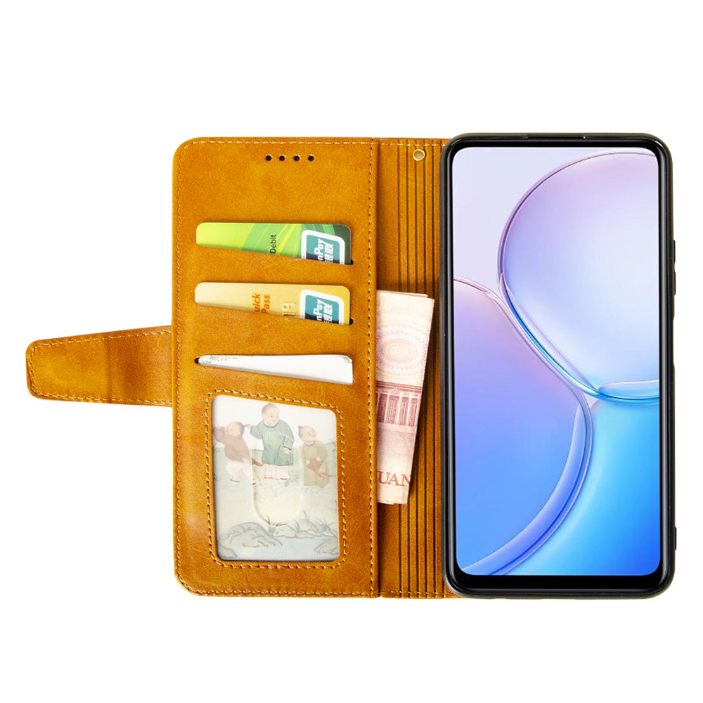 IDEWEI For Samsung Galaxy M55 5G Case Calf Texture Leather Phone Shell Mobile Accessories Wholesale - Orange