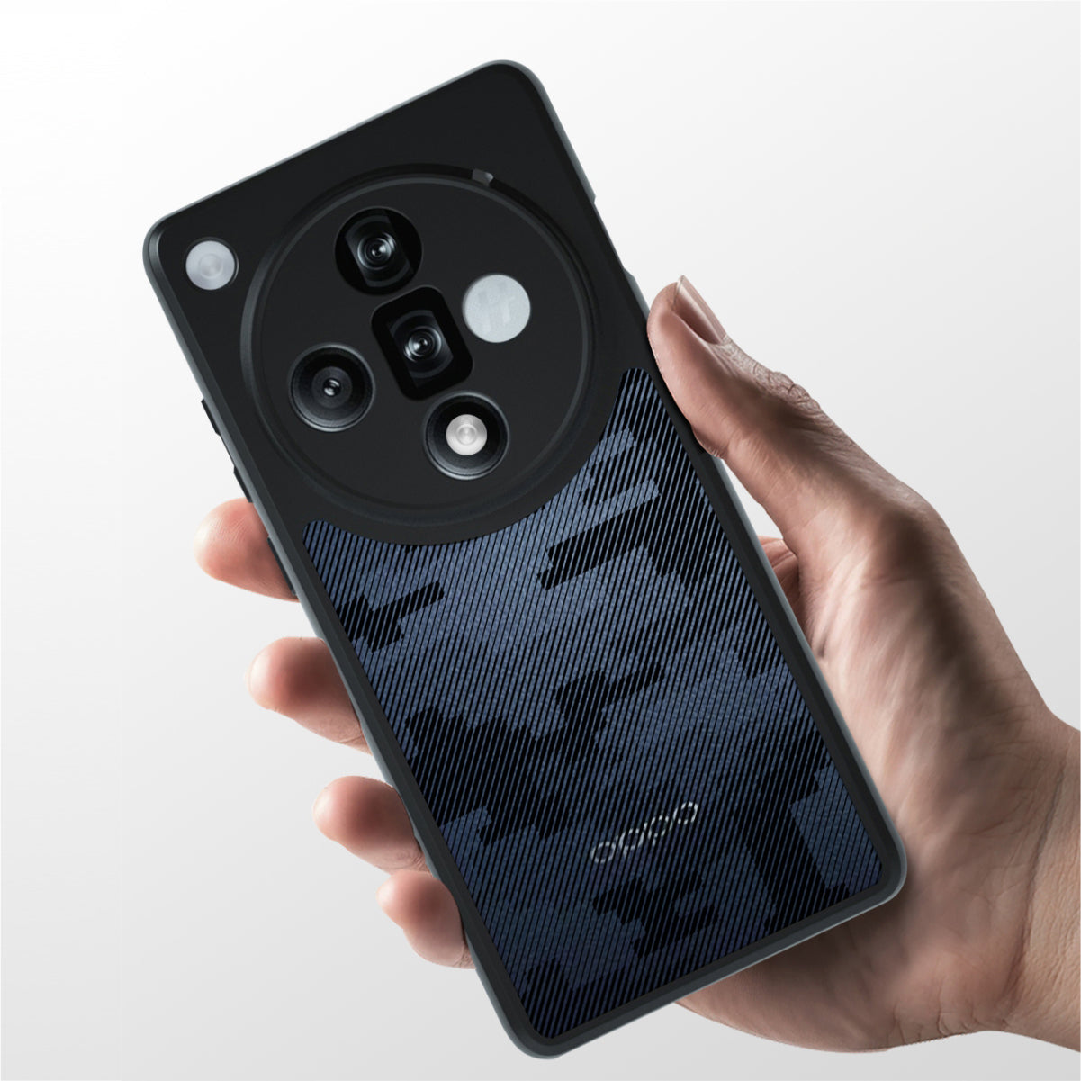 IBMRS For Oppo Find X7 5G Case TPU+PC Anti-scratch Phone Cover - Grid Camouflage