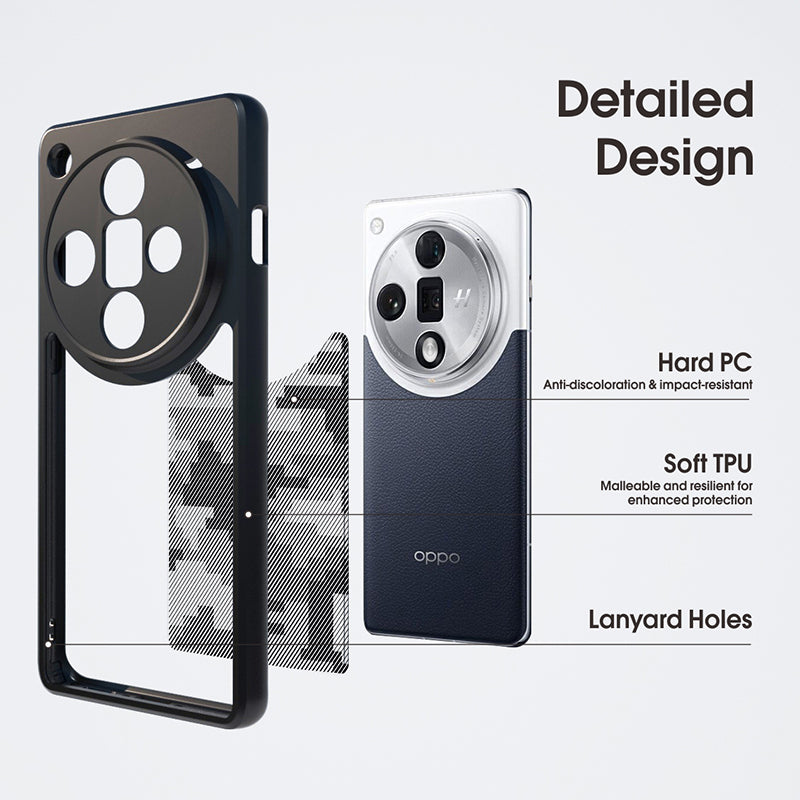 IBMRS For Oppo Find X7 5G Case TPU+PC Anti-scratch Phone Cover - Transparent Black