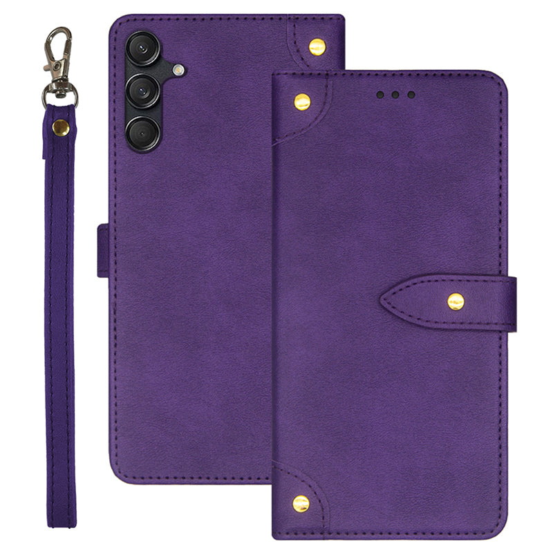 IDEWEI For Samsung Galaxy M55 5G Cover Card Slots Bump Proof Leather Wholesale Phone Cases - Purple