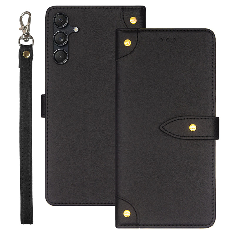 IDEWEI For Samsung Galaxy M55 5G Cover Card Slots Bump Proof Leather Wholesale Phone Cases - Black