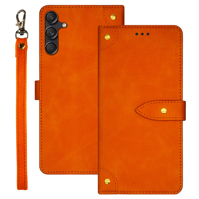 IDEWEI For Samsung Galaxy M55 5G Cover Card Slots Bump Proof Leather Wholesale Phone Cases - Orange