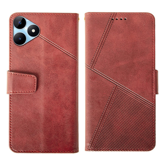 IDEWEI For Realme Note 50 4G Case Scratch-resistant Wallet Calf Texture Phone Cover - Red