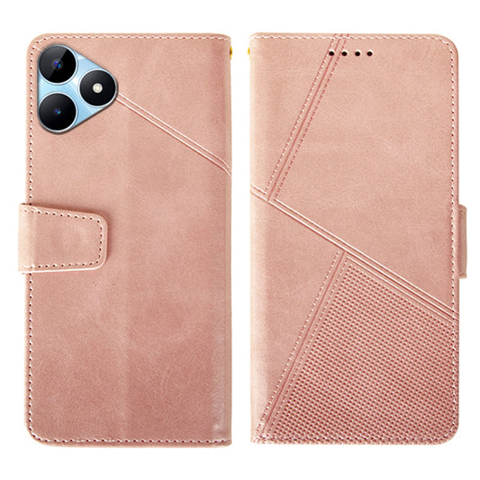 IDEWEI For Realme Note 50 4G Case Scratch-resistant Wallet Calf Texture Phone Cover - Pink