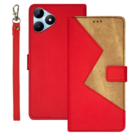 IDEWEI For Realme Note 50 4G Card Slots Case Leather Cover Phone Accessories Distributors - Red