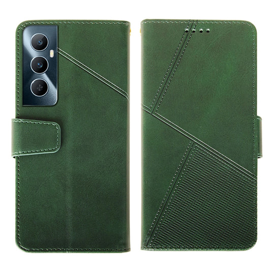 IDEWEI For Realme C65 4G Case Scratch-resistant Wallet Calf Texture Leather Phone Cover - Green