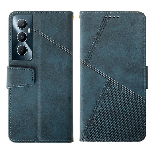 IDEWEI For Realme C65 4G Case Scratch-resistant Wallet Calf Texture Leather Phone Cover - Blue