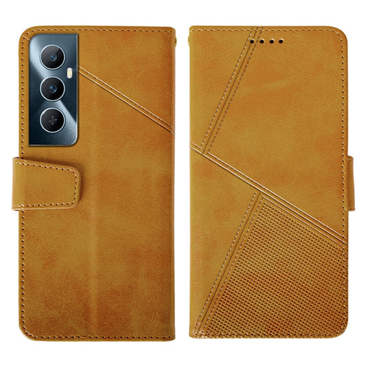 IDEWEI For Realme C65 4G Case Scratch-resistant Wallet Calf Texture Leather Phone Cover - Orange