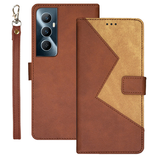 IDEWEI For Realme C65 4G Anti-fall Leather Case with 3 Card Slots Stand Phone Cover - Brown