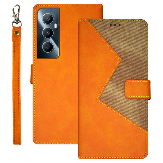 IDEWEI For Realme C65 4G Anti-fall Leather Case with 3 Card Slots Stand Phone Cover - Yellow