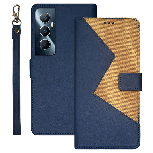 IDEWEI For Realme C65 4G Anti-fall Leather Case with 3 Card Slots Stand Phone Cover - Blue