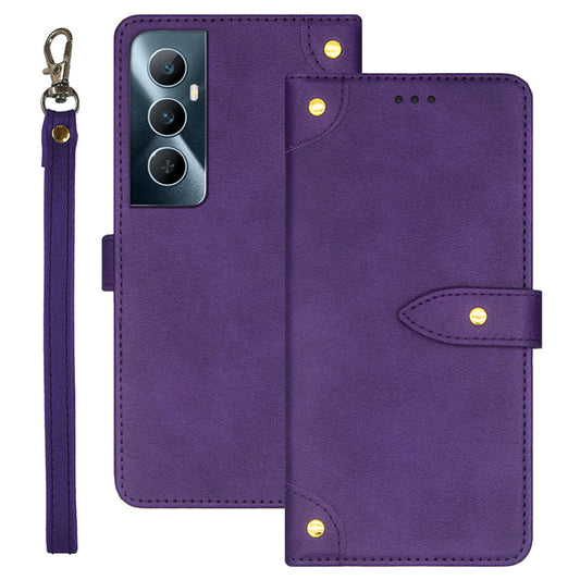 IDEWEI For Realme C65 4G Case PU Leather+TPU Scratch-proof Flip Stand Phone Cover - Purple