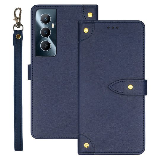 IDEWEI For Realme C65 4G Case PU Leather+TPU Scratch-proof Flip Stand Phone Cover - Blue