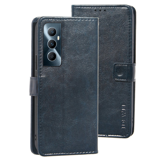 IDEWEI For Realme C65 4G Case Card Holder Wallet PU Leather Stand Phone Cover - Dark Blue